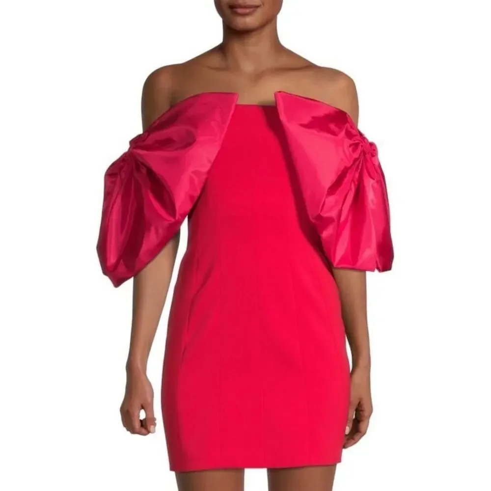 Toccin Strapless Bow-Sleeve Mini Dress SIze 4